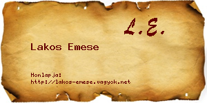 Lakos Emese névjegykártya